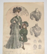 Kolorierte Beilage der ´Mode von Heute´, 1. Dez. 1907.