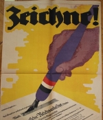 Plakat. Zeichne! 5 Prozent Deutsche Reichsanleihe Stücke. Original-Lithographie.