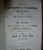 Über Veränderungen der Religionsausübung gegen den Zustand des Normaljahrs.